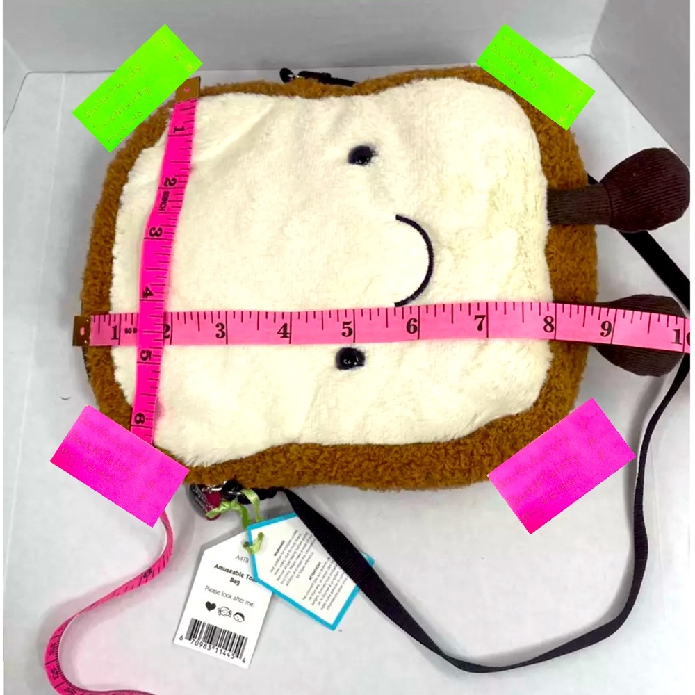 SALE! JELLYCAT AMUSEABLES TOAST CROSSBODY BAG BNWT PRICE FIRM - Picture 4 of 10